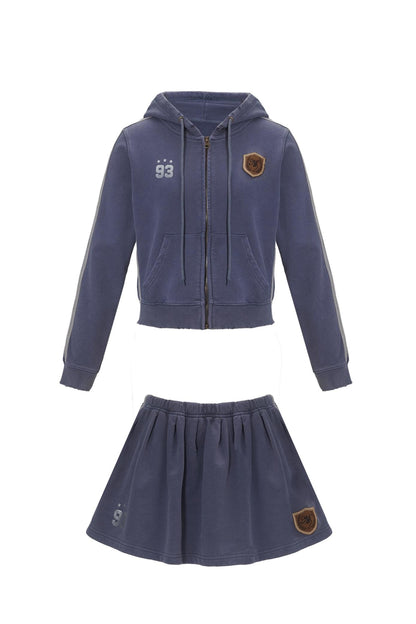 RETRO EMBROIDERED Medallion Hooded Jacket Set-UP