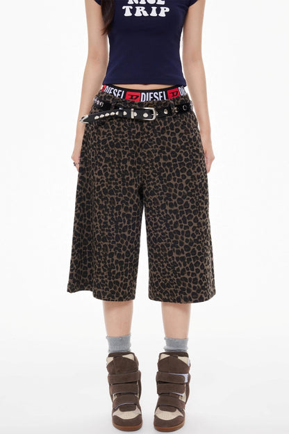 Leopard Cropped Shorts