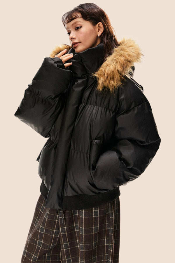 Retro Warmer Kapuzen-Cottonjacke 