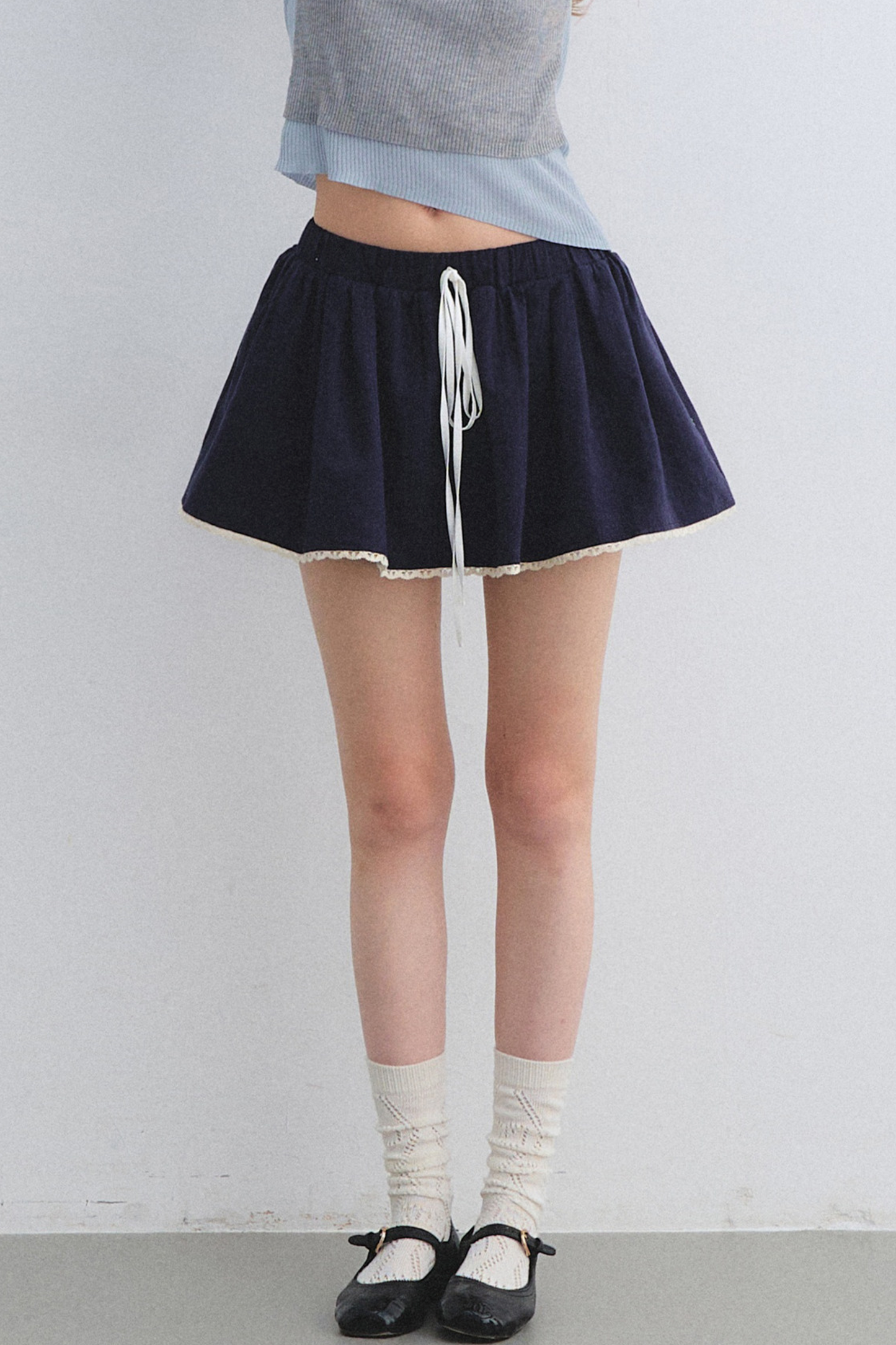 Lace Jacquard Pleated Skirt