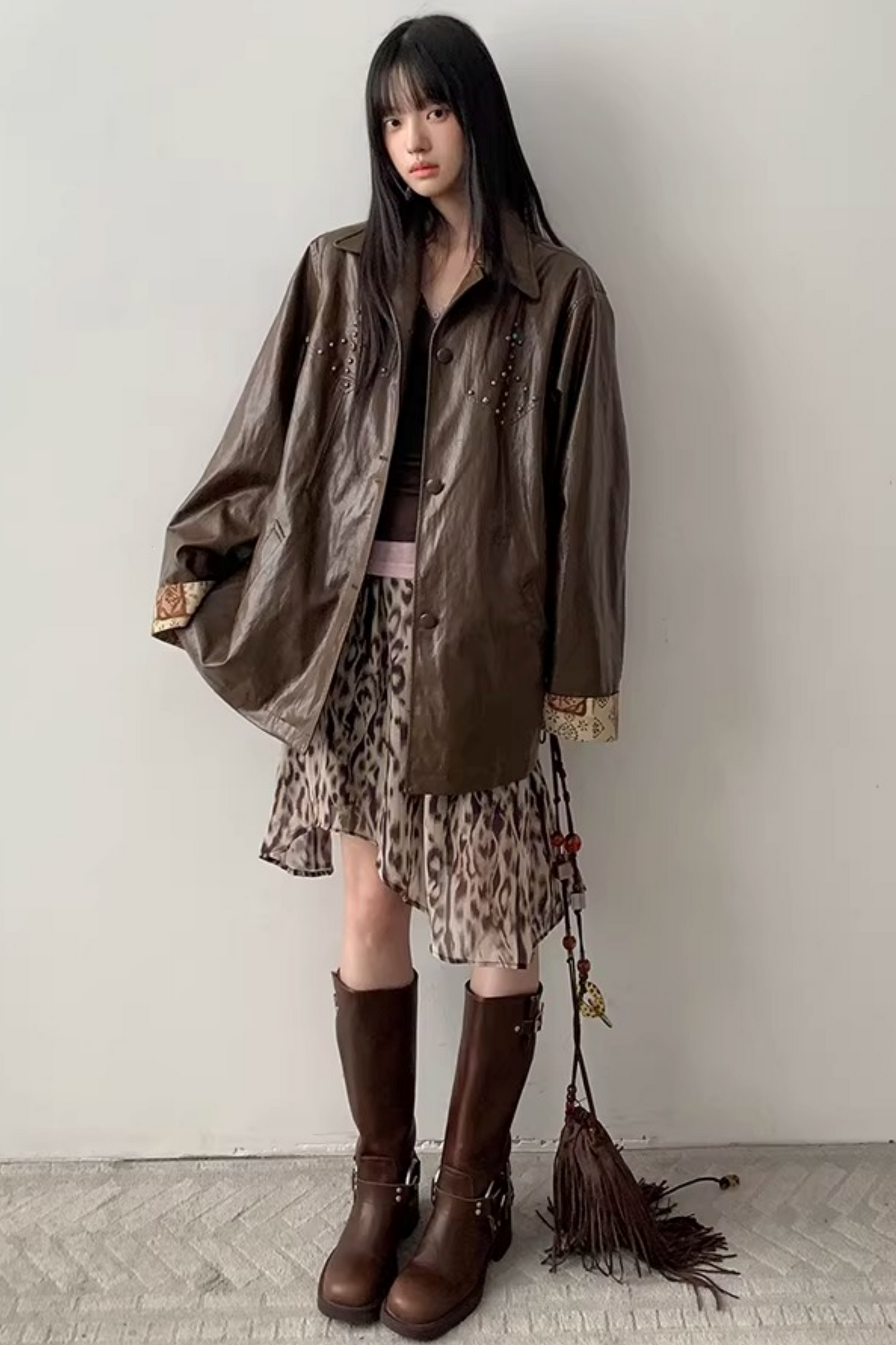 Leopard Asymmetrical Retro Skirt