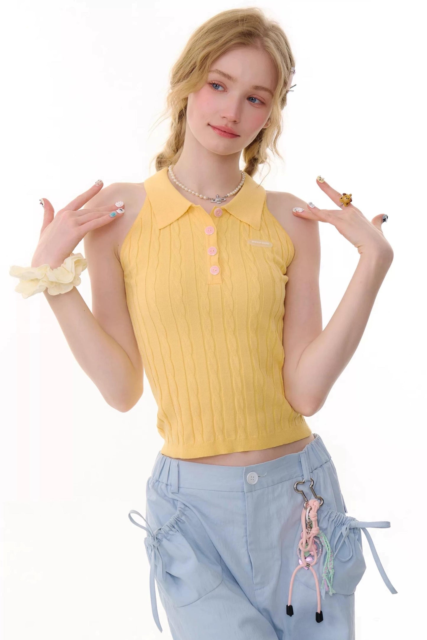 Gilet Polo in Maglia Retrò