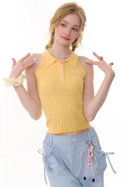 Gilet Polo in Maglia Retrò