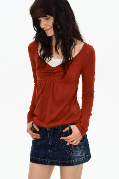 Lace Butterfly Collar Knit Top