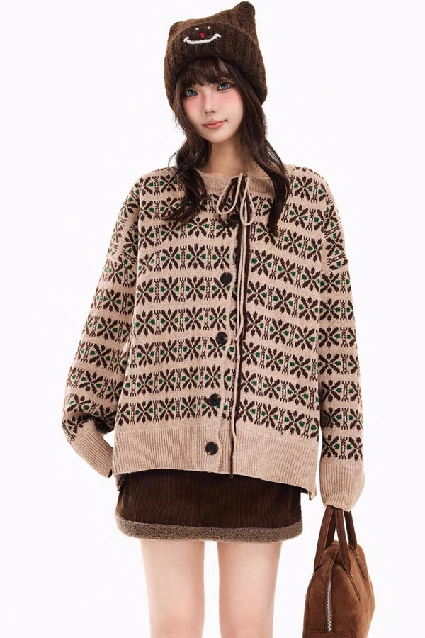Fair Isle Jacquard Knitted Jacket