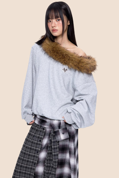 One-Shoulder Sweatshirt