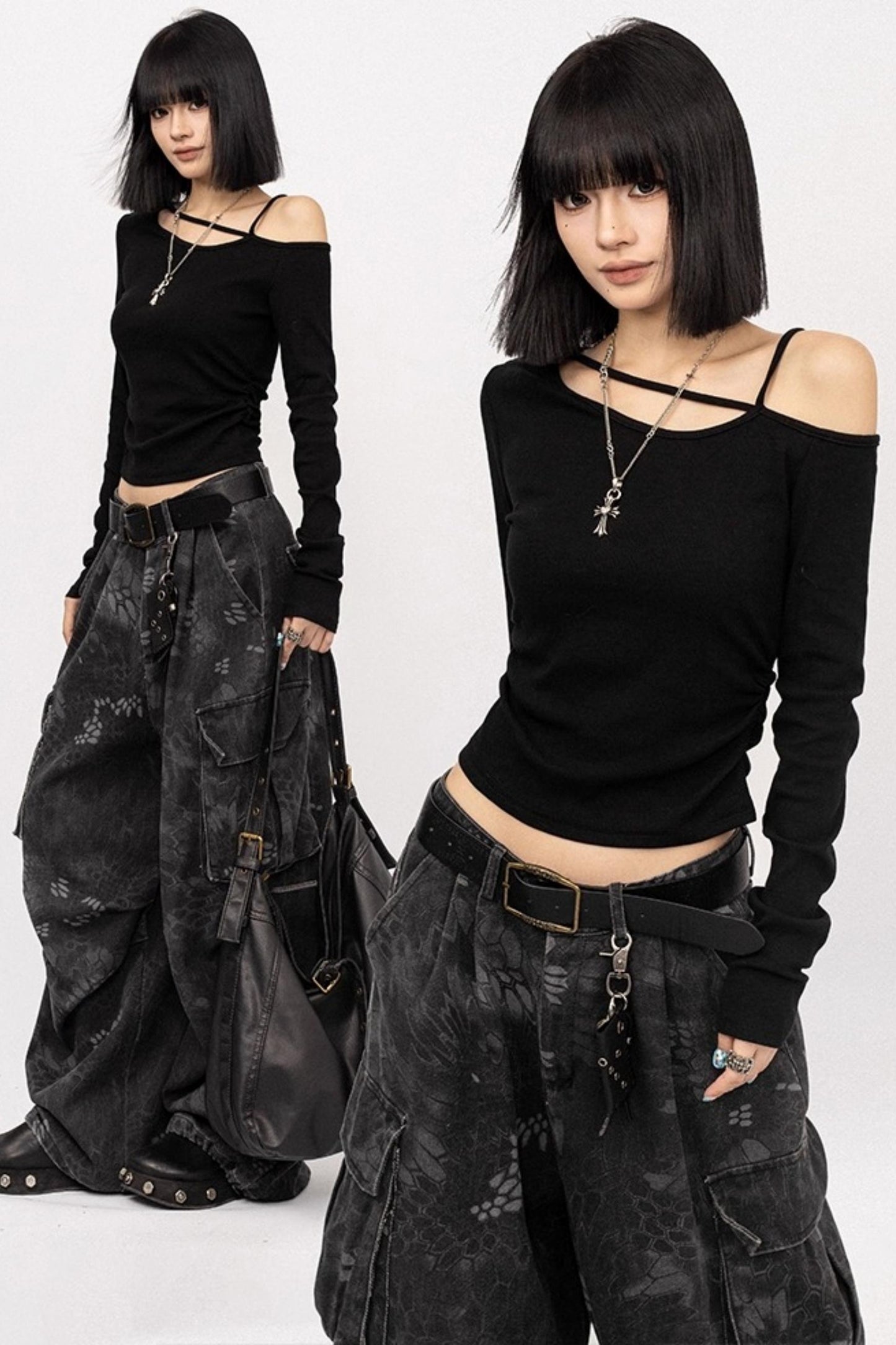 Autumn Spice Black Long Sleeve T-Shirt