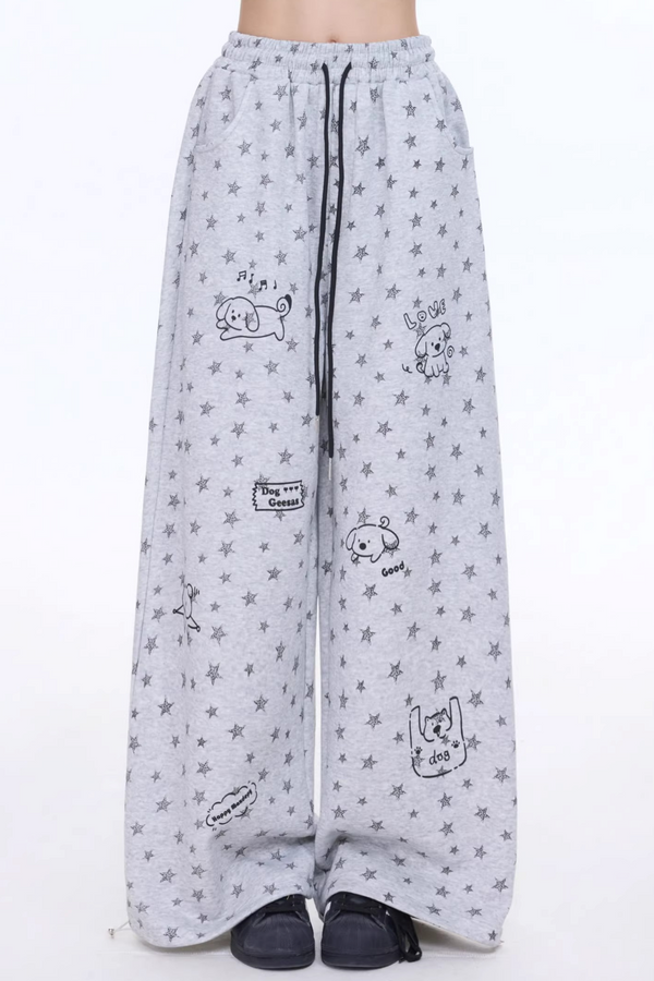 Retro Star-Printed Sweatpants
