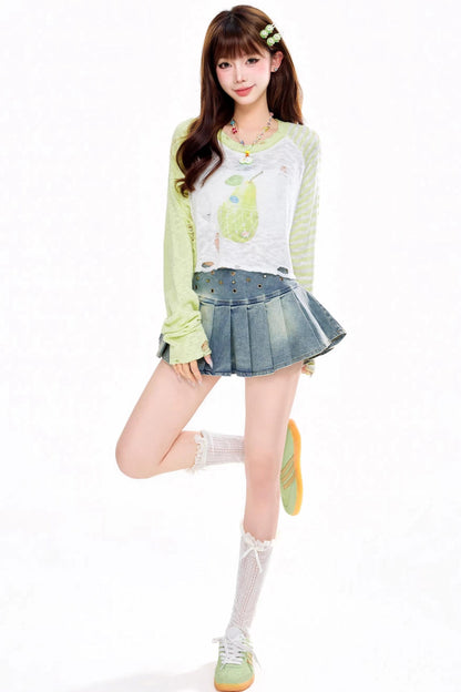 Fruit Print Knitted Top