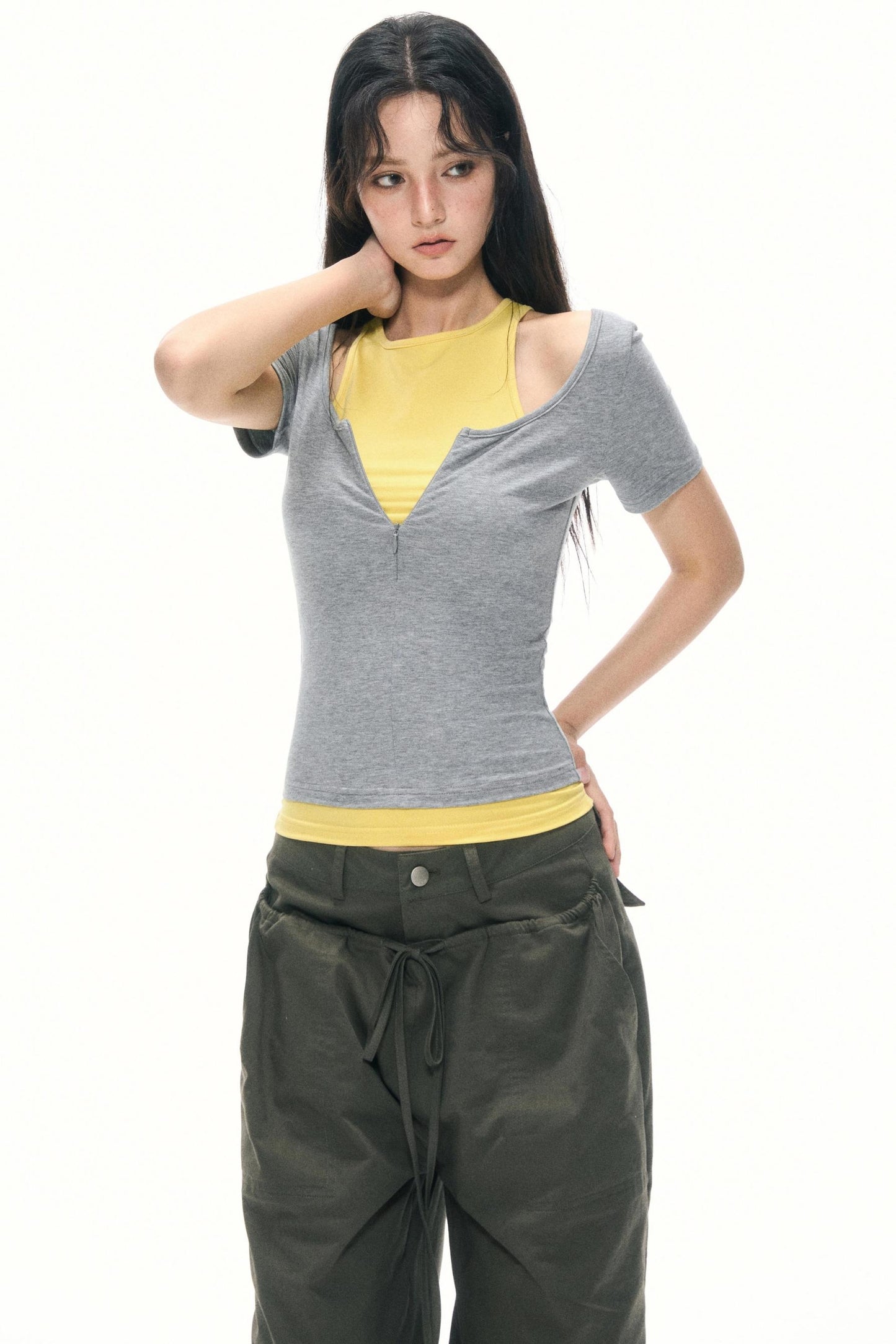 Shoulder Slim T-Shirt