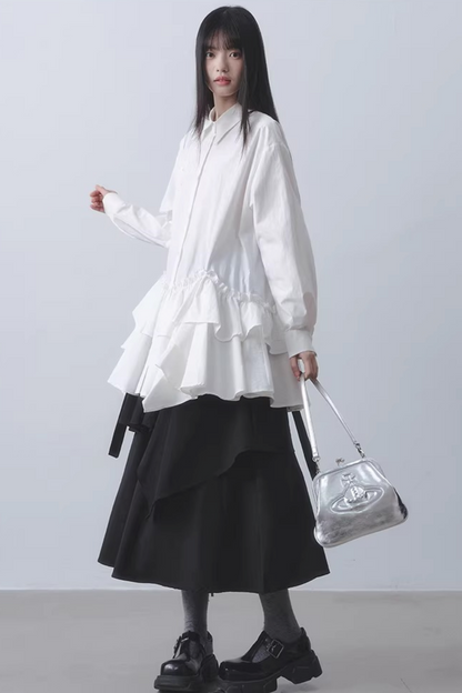 Asymmetrical Ruffled Dress