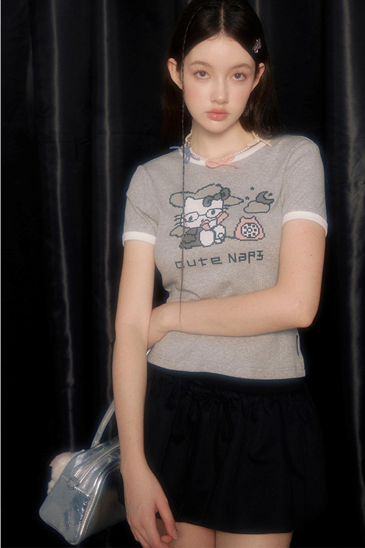 Original Cartoon Print Crop Top