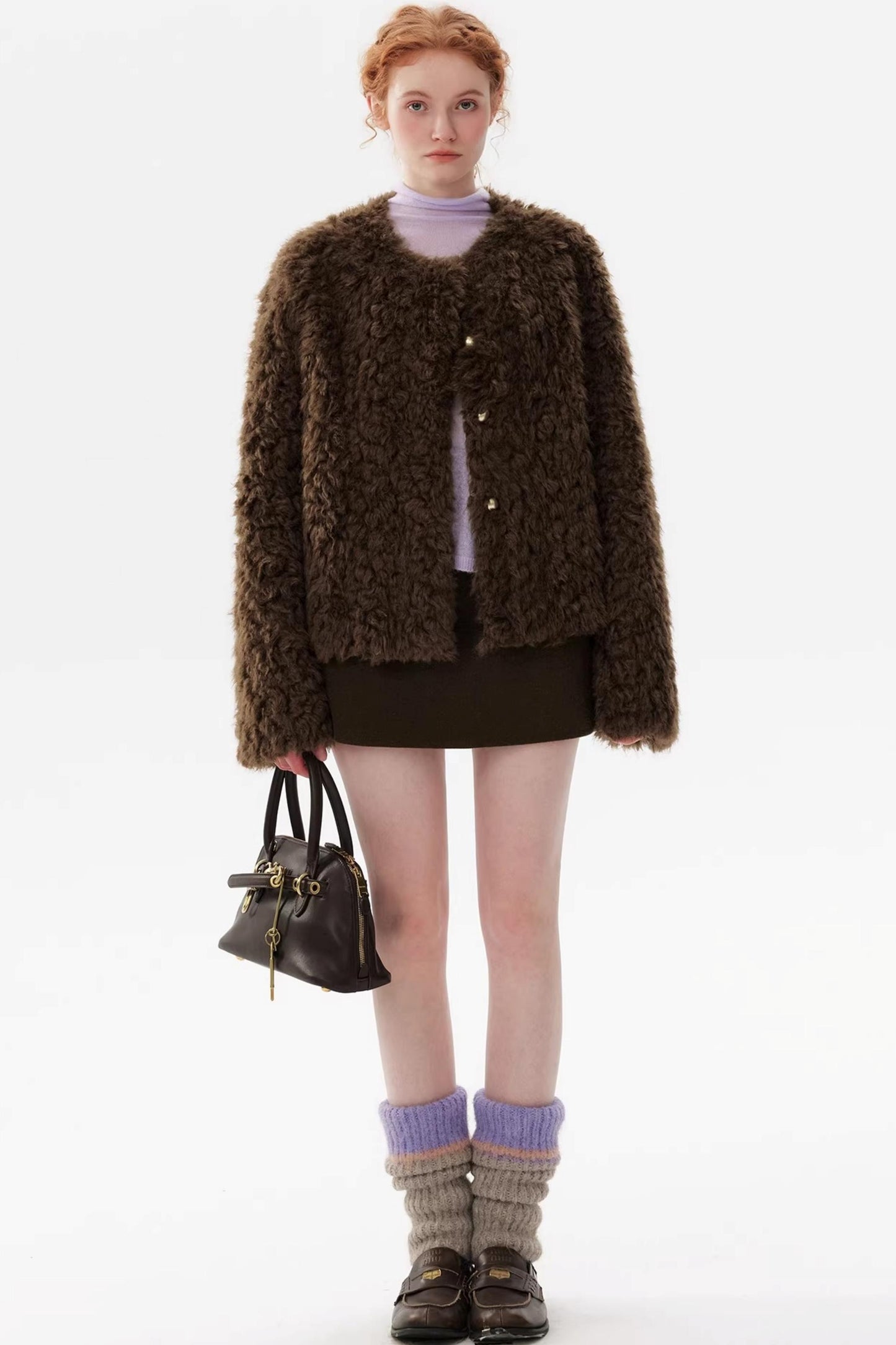 Hazelnut Chocolate Fur Coat