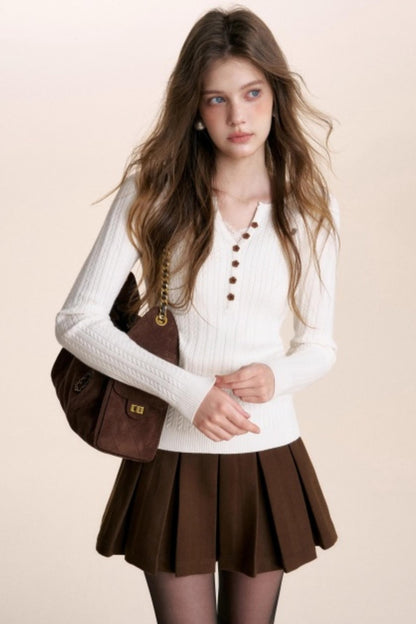 Fine Cable Knit Cardigan