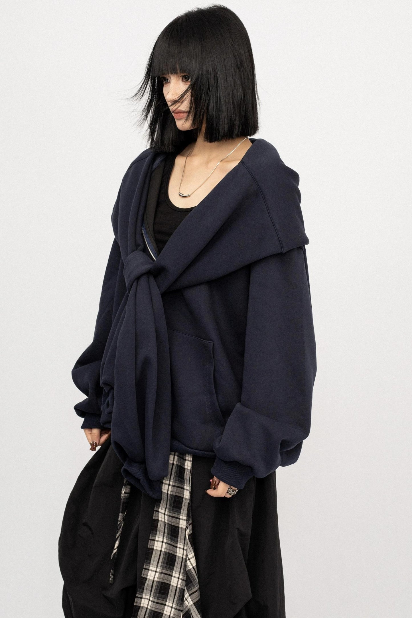 Vintage Fake Two-Piece Hooded Jacket