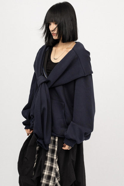 Vintage Fake Two-Piece Hooded Jacket