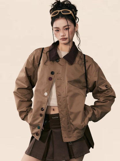 Original Maillard Brown Cleanfit Contrasting Jacket