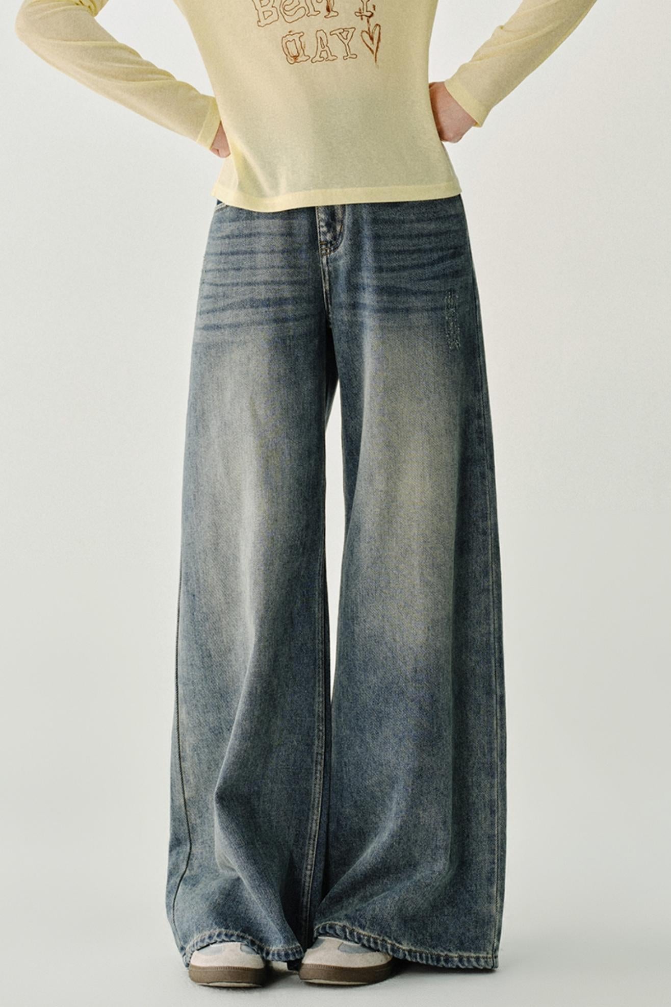 빈티지 하이 라이즈 슬리밍 진 