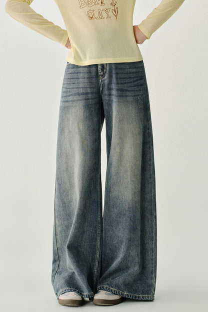 빈티지 하이 라이즈 슬리밍 진 