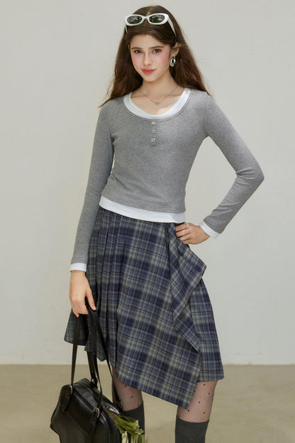 Plaid A-Line Skirt