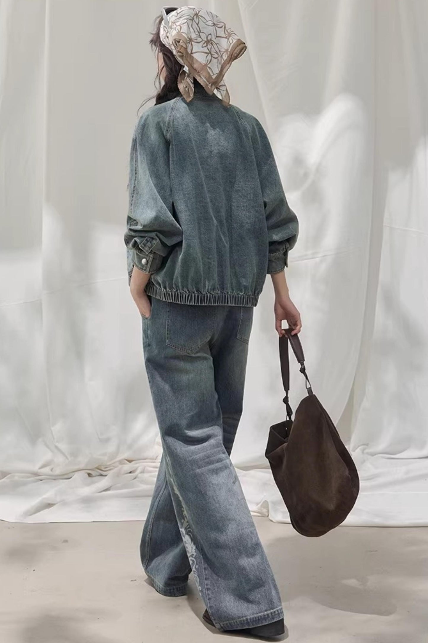Laser Embossed Vintage Jeans