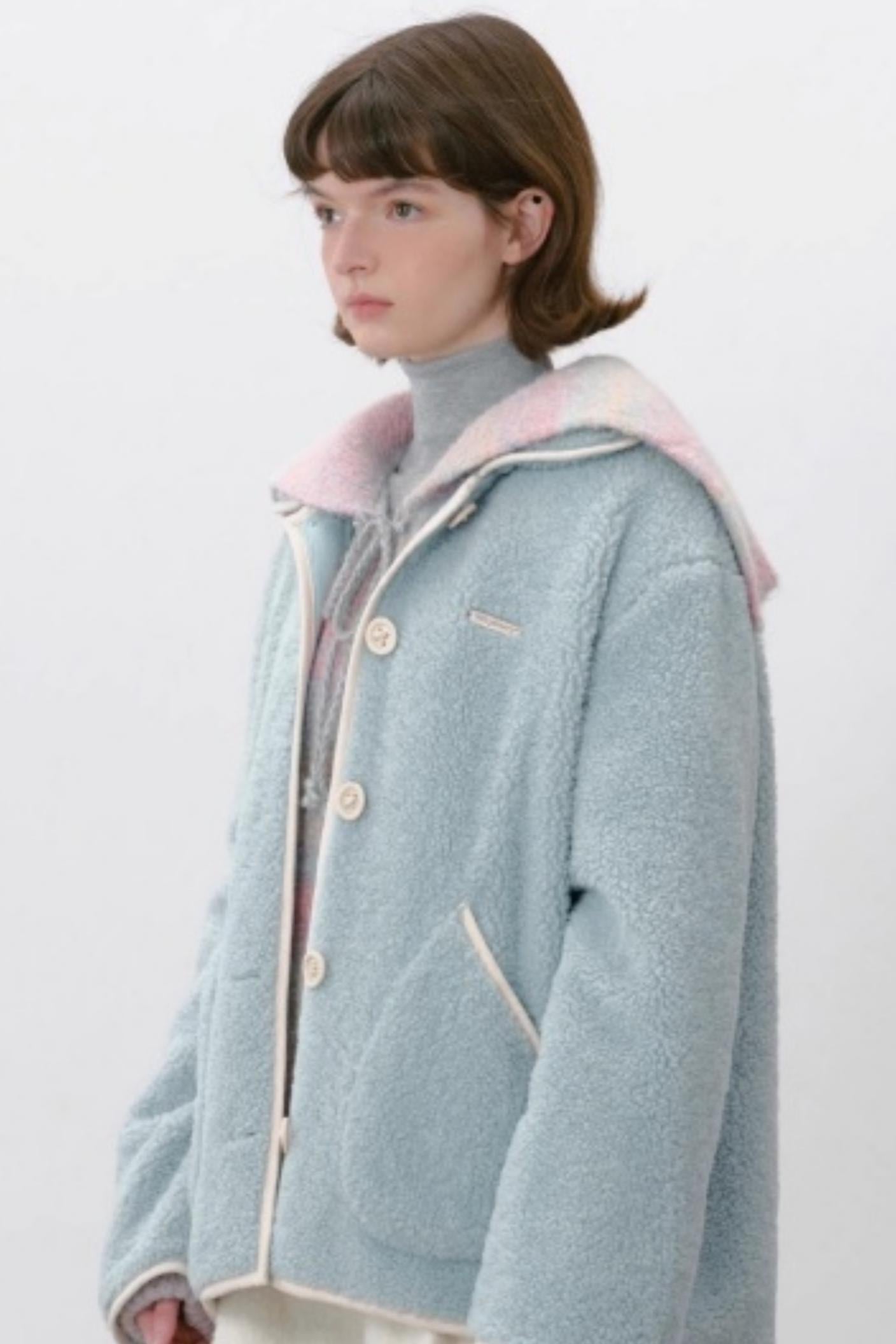 Blueberry Croissant Wool Coat