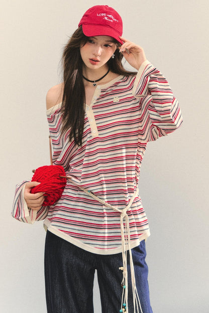 Pink Striped Knit Top