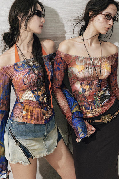 Floral One-Shoulder Base Layer