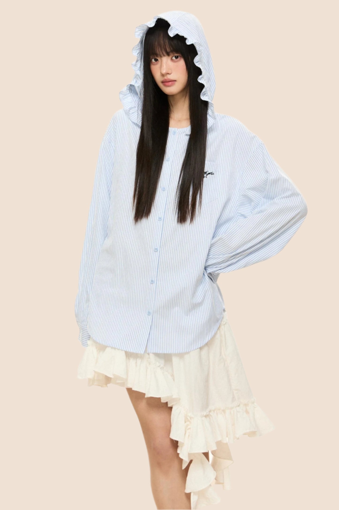 Blue Striped Sun Protection Hoodie