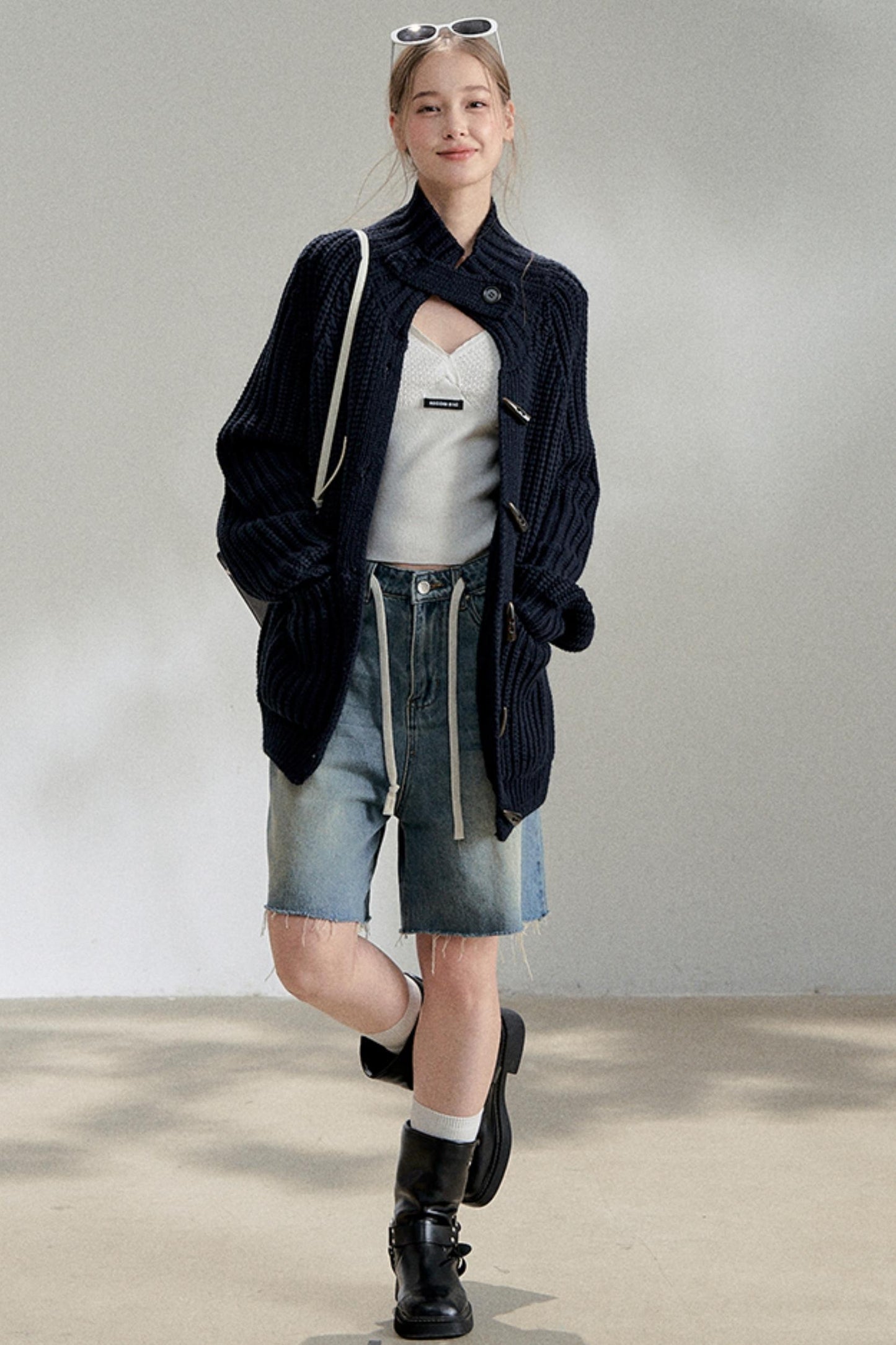 Lazy Black Knitted Cardigan