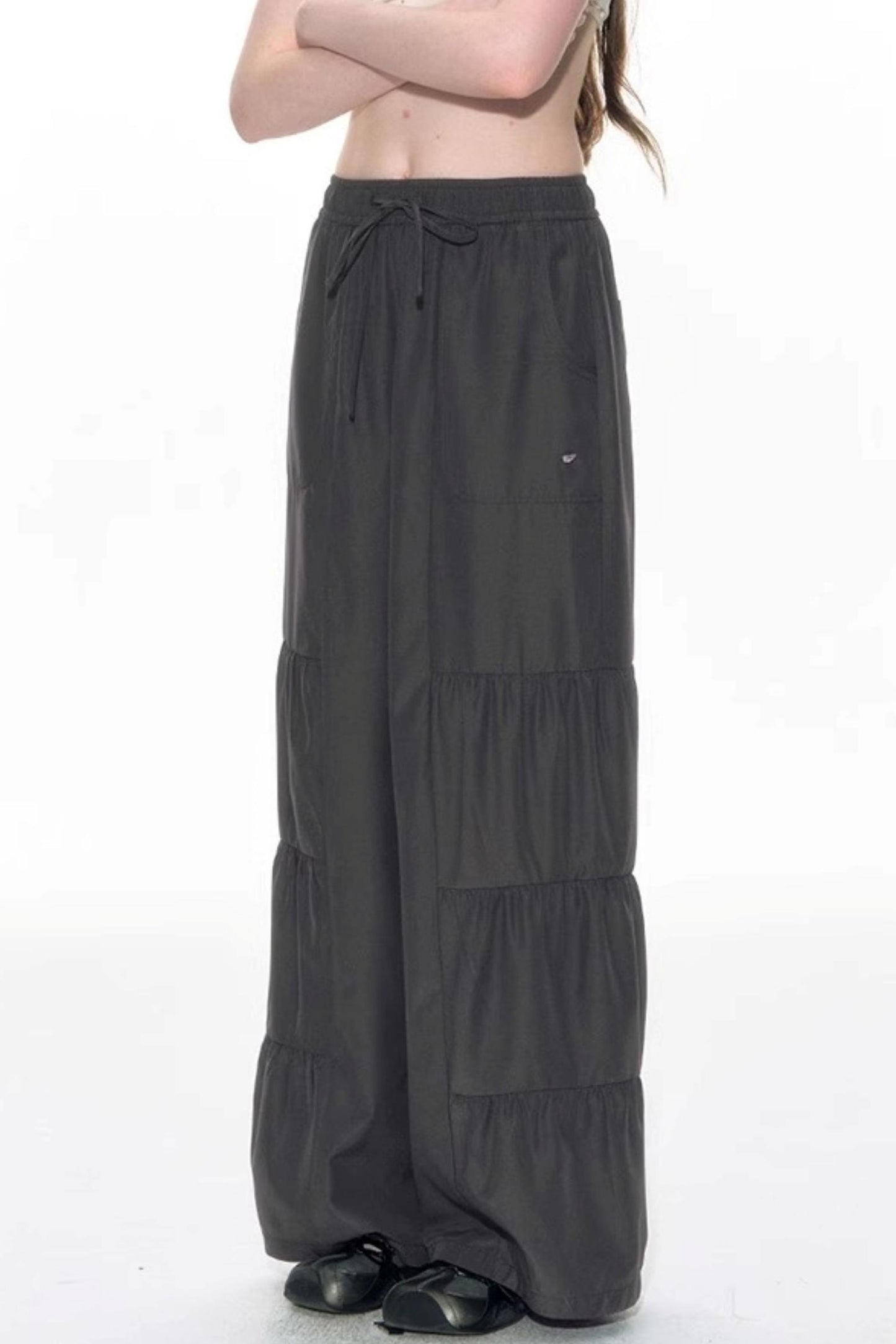 Summer Elasticated Wide-leg Pants