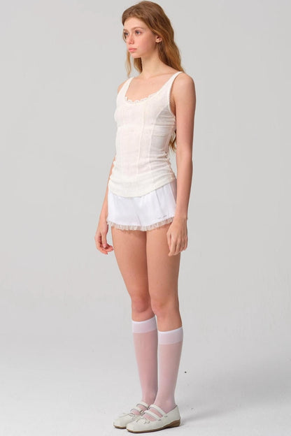 Lace White Camisole Top