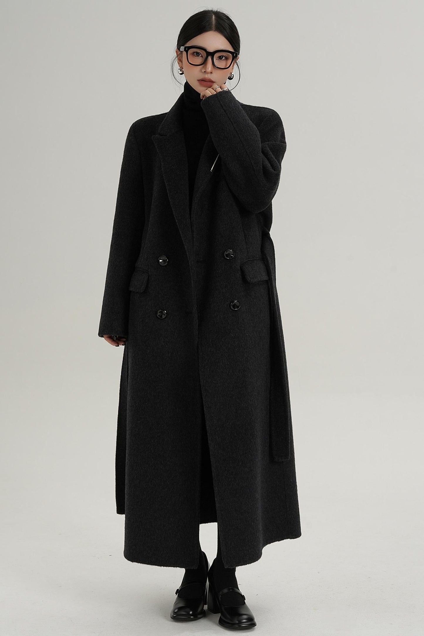 Wool Elegance Long Trench Coat