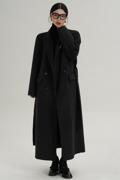 Wool Elegance Long Trench Coat