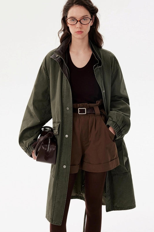 Retro Cotton Collar Cargo Jacket