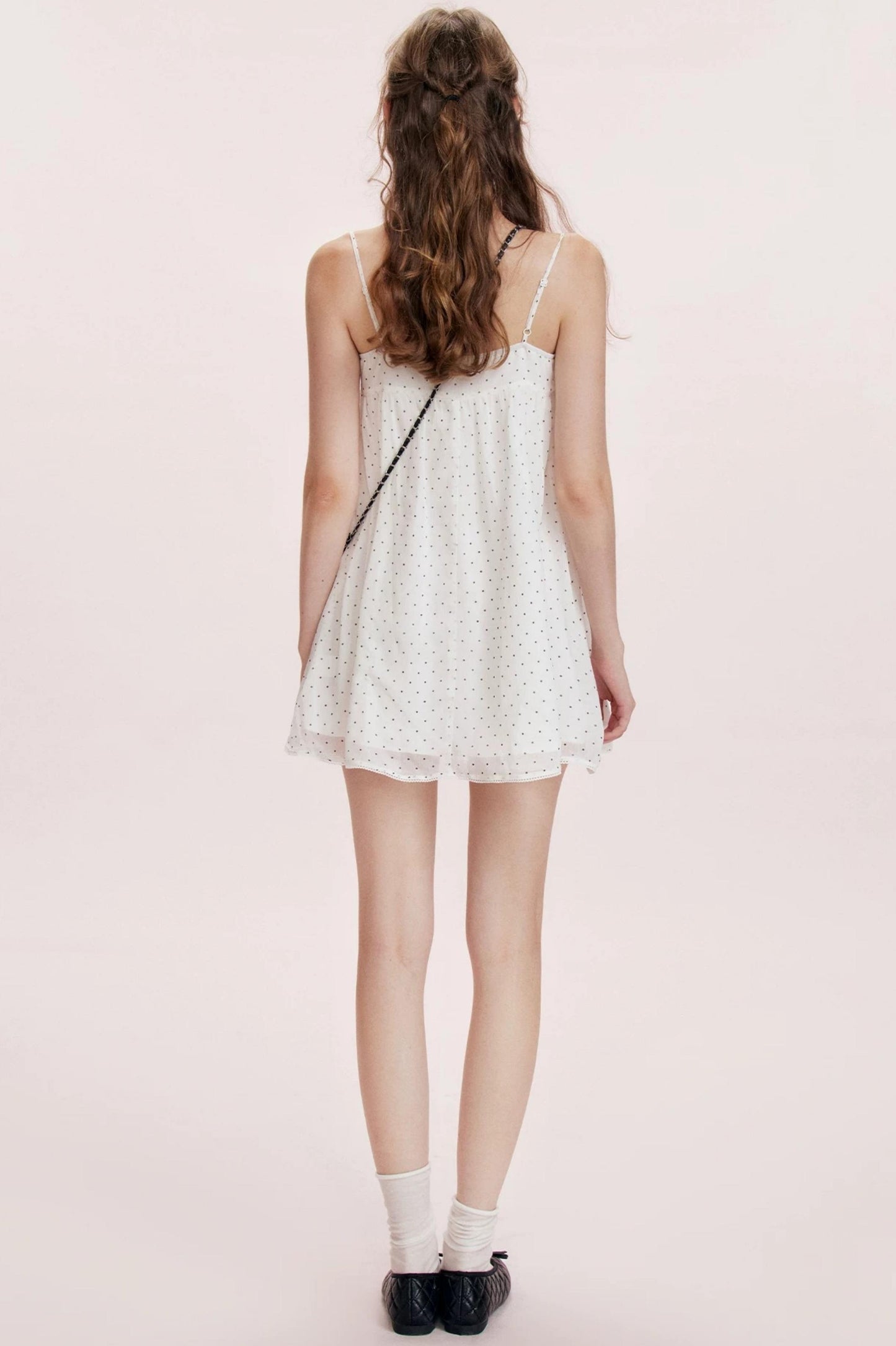 Chiffon Polka Dot A-Line Dress Set-Up