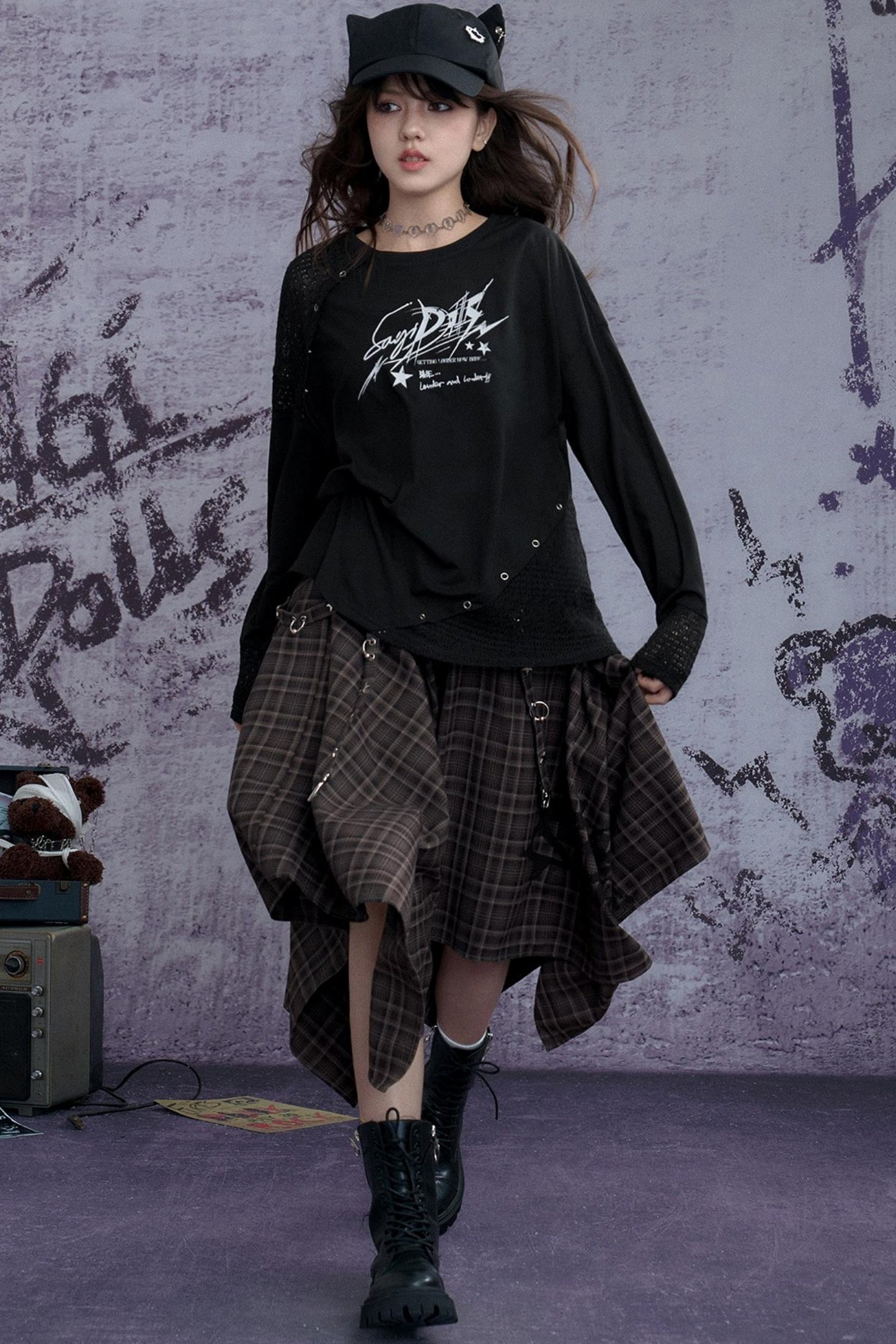 Fighting Spirit Knitted Long-Sleeved T-Shirt