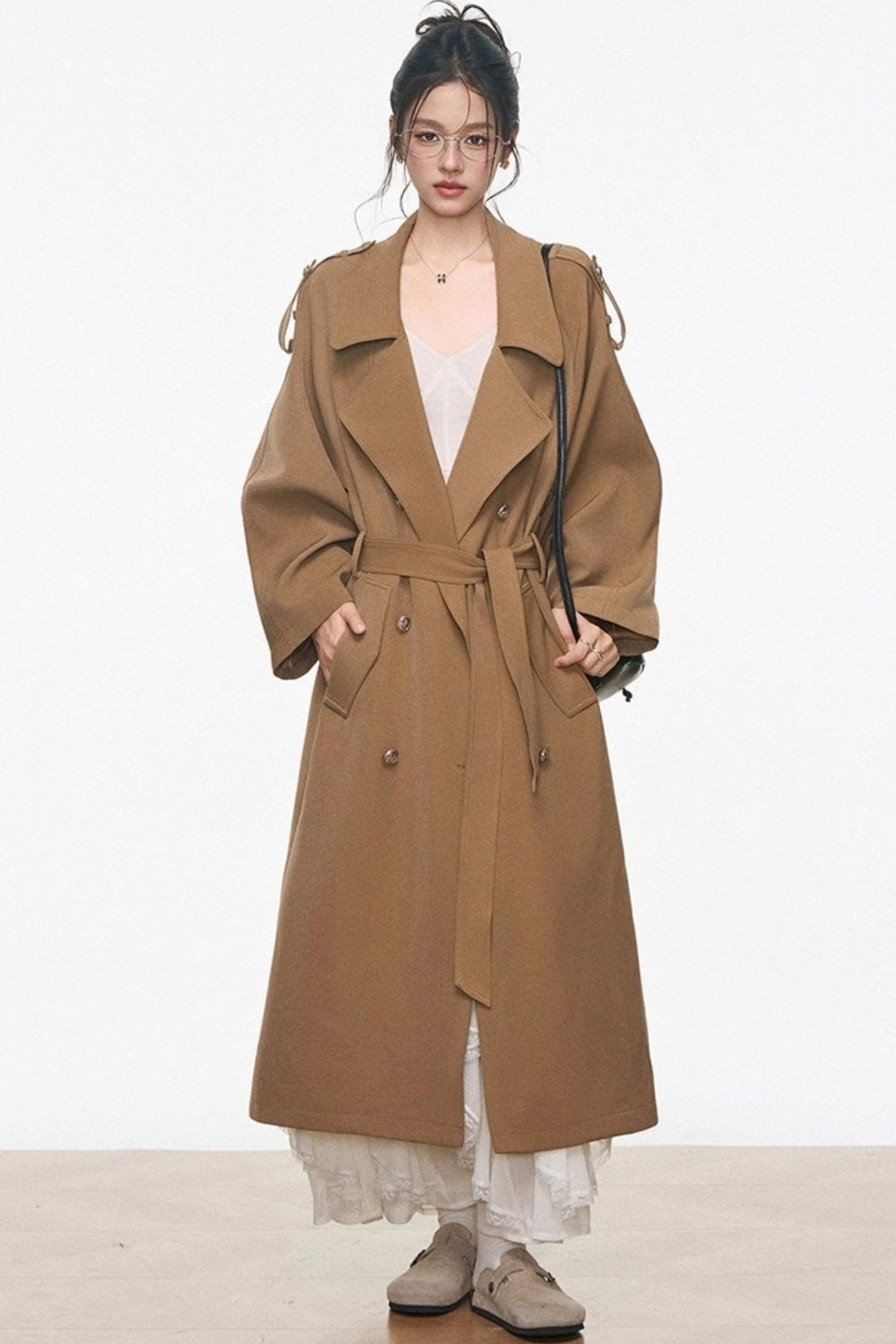 Long Trench Coat With Dress Set-Up