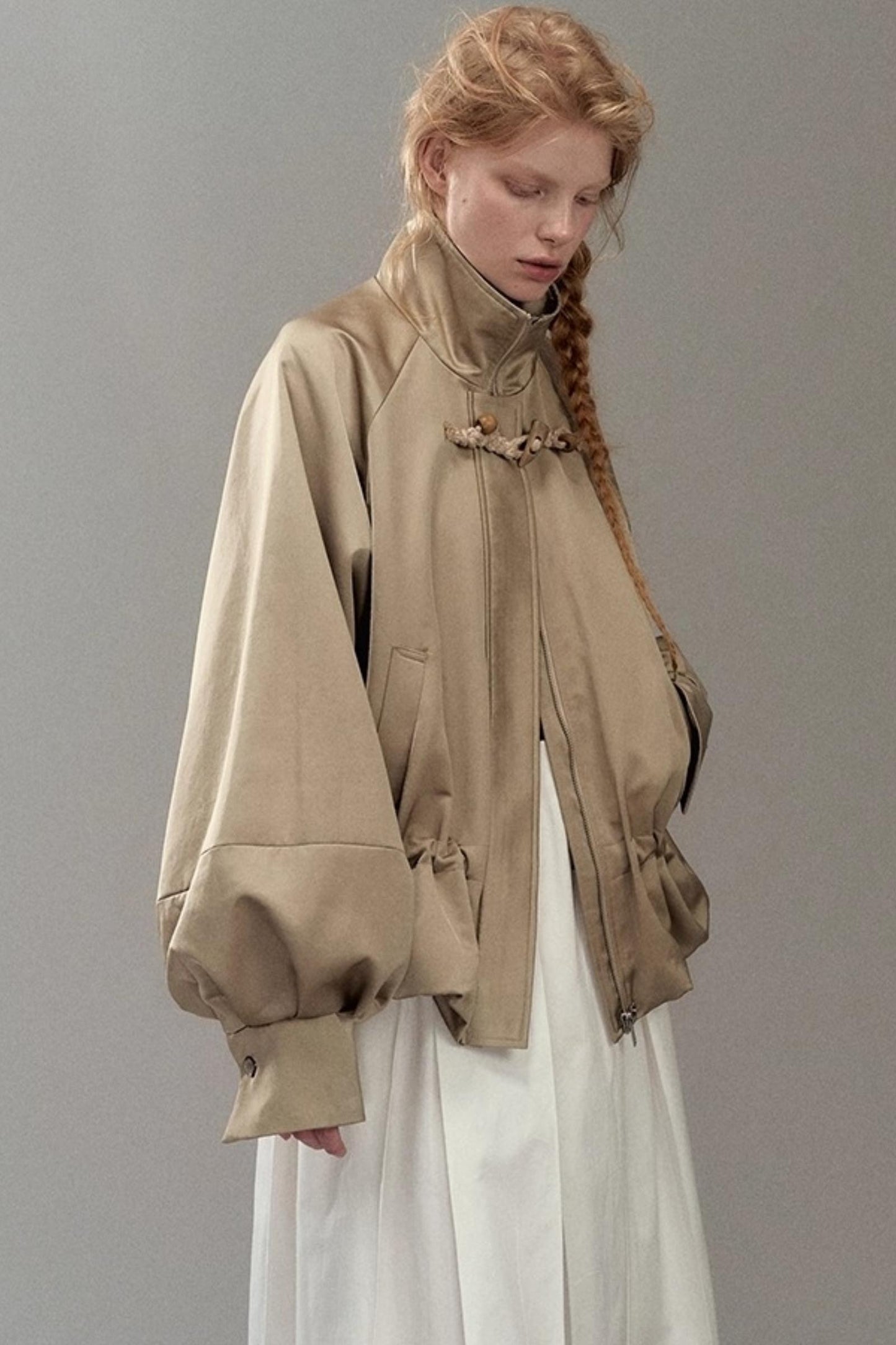 Genesis Woven Stand-Up Collar Trench Coat