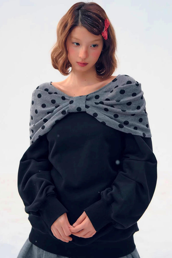Retro Polka Dot Knit Top