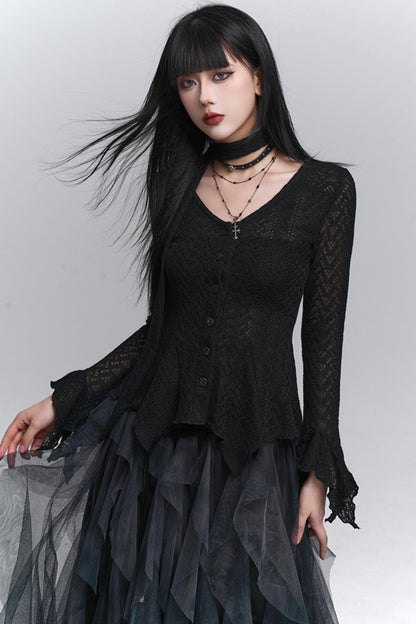 Gray Knitted Slim Top