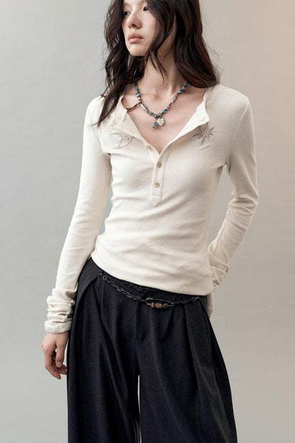 Feather Shadow Stars Slim T-Shirt