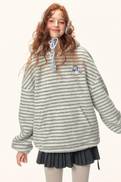 Imitation Cashmere Hooded Top