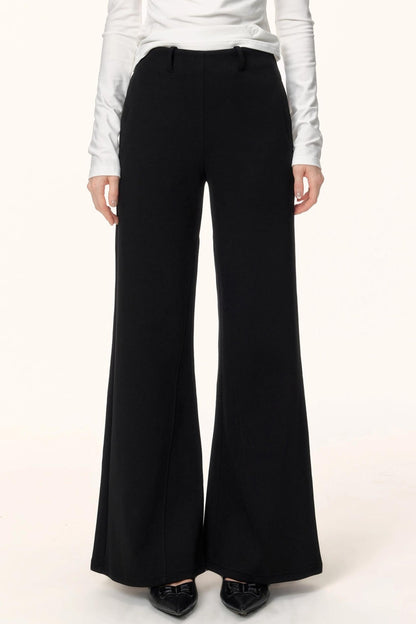 Black Knit Flared Pants