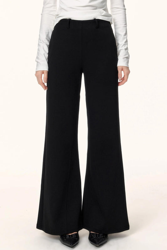 Black Knit Flared Pants