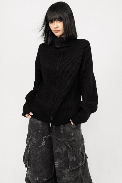 Vintage Zipper Sweater Coat