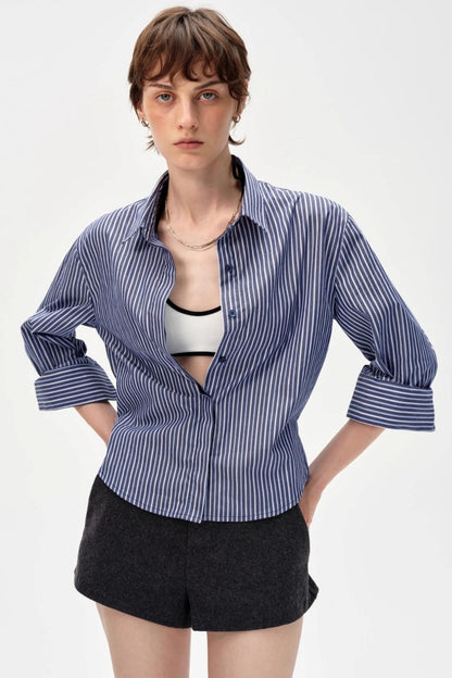 Blue and White Striped Shirt