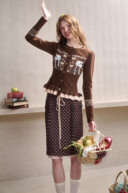 Green Apple Fair Isle Cardigan Top Set-Up