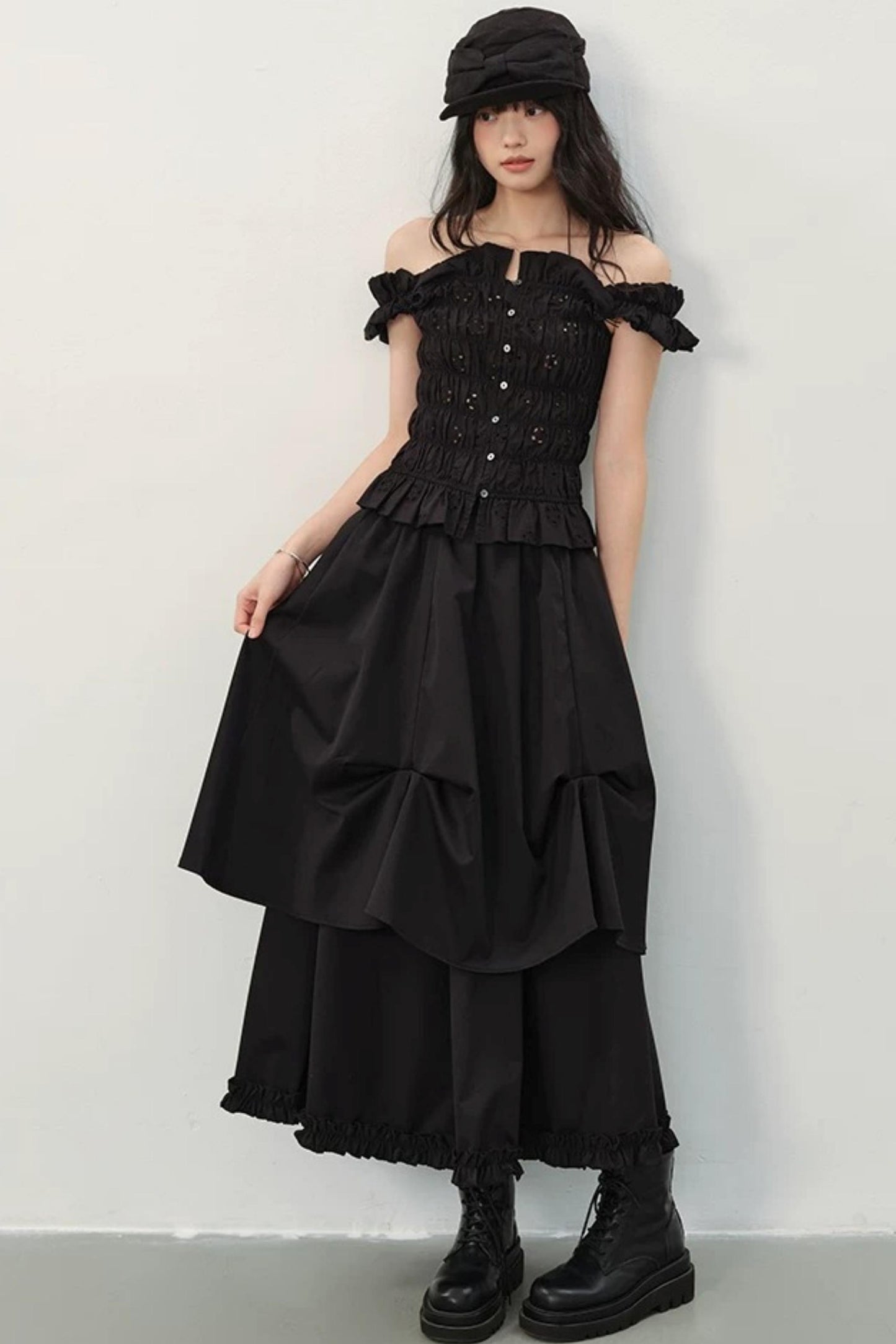 Dark Night Ruched Top