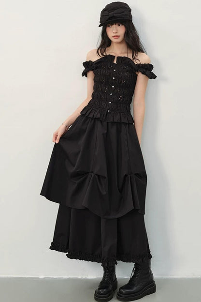 Dark Night Ruched Top